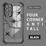 HONTINGA Samsung Galaxy A32 ile Uyumlu Şeffaf Kılıfı Düşüme Önleyici Basitlik Anti Düşme Kamera Korumali Uçuş Desen Yumuşak Silikon Telefon Kılıfı Kadın ve Erkek Için Uygundur K3-0202 - Siyah