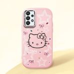 HONTINGA Samsung Galaxy A33 ile Uyumlu Kılıfı Kamera Korumalı Düşüme Önleyici Basitlik Pembe Yumuşak Silikon Telefon Kılıfı Hello Kitty Desenli K4-0227 - Renkli