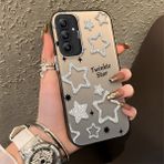 HONTINGA Samsung Galaxy A34 5g ile Uyumlu Kılıfı Silikon Kenar Sert Arka Düşüme Önleyici Basitlik Anti Düşme Kamera Korumali Yıldız Desen Telefon Kılıfı Kadın ve Erkek Için Uygundur K1-0840 - 001-Renkli