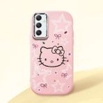 HONTINGA Samsung Galaxy A34 ile Uyumlu Kılıfı Kamera Korumalı Düşüme Önleyici Basitlik Pembe Yumuşak Silikon Telefon Kılıfı Hello Kitty Desenli K4-0227 - Renkli