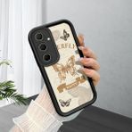 HONTINGA Samsung Galaxy A35 ile Uyumlu Kılıfı Düşüme Önleyici Basitlik Anti Düşme Kamera Korumali Kelebek Siyah Desen Yumuşak Silikon Telefon Kılıfı Kadın ve Erkek Için Uygundur K2-0412 - Renkli