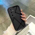 HONTINGA Samsung Galaxy A35 ile Uyumlu Kılıfı Düşüme Önleyici Basitlik Anti Düşme Kamera Korumali Siyah Çizgili Desen Yumuşak Silikon Telefon Kılıfı Kadın ve Erkek Için Uygundur K2-0457 - 001-Renkli