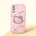 HONTINGA Samsung Galaxy A50 ile Uyumlu Kılıfı Kamera Korumalı Düşüme Önleyici Basitlik Pembe Yumuşak Silikon Telefon Kılıfı Hello Kitty Desenli K4-0227 - Renkli