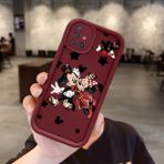 HONTINGA Samsung Galaxy A51 ile Uyumlu Kılıfı Düşüme Önleyici Basitlik Anti Düşme Kamera Korumali Mickey Bordo Desen Yumuşak Silikon Telefon Kılıfı Kadın ve Erkek Için Uygundur K2-7209 - 001-Renkli