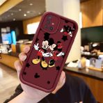 HONTINGA Samsung Galaxy A51 ile Uyumlu Kılıfı Düşüme Önleyici Basitlik Anti Düşme Kamera Korumali Mickey Bordo Desen Yumuşak Silikon Telefon Kılıfı Kadın ve Erkek Için Uygundur K2-7209 - Renkli