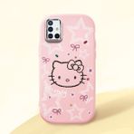 HONTINGA Samsung Galaxy A51 ile Uyumlu Kılıfı Kamera Korumalı Düşüme Önleyici Basitlik Pembe Yumuşak Silikon Telefon Kılıfı Hello Kitty Desenli K4-0227 - Renkli