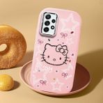 HONTINGA Samsung Galaxy A52 ile Uyumlu Kılıfı Kamera Korumalı Düşüme Önleyici Basitlik Pembe Yumuşak Silikon Telefon Kılıfı Hello Kitty Desenli K4-0227 - Renkli
