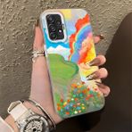 HONTINGA Samsung Galaxy A52S ile Uyumlu Kılıfı Silikon Kenar Sert Arka Düşüme Önleyici Basitlik Anti Düşme Kamera Korumali Gökkuşağı Desen Telefon Kılıfı Kadın ve Erkek Için Uygundur K1-0853 - Renkli