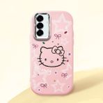 HONTINGA Samsung Galaxy A56 ile Uyumlu Kılıfı Kamera Korumalı Düşüme Önleyici Basitlik Pembe Yumuşak Silikon Telefon Kılıfı Hello Kitty Desenli K4-0227 - Renkli