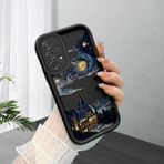 HONTINGA Samsung Galaxy A72 ile Uyumlu Kılıfı Düşüme Önleyici Basitlik Anti Düşme Kamera Korumali Çizgi Roman Siyah Desen Yumuşak Silikon Telefon Kılıfı Kadın ve Erkek Için Uygundur K2-0241 - Renkli