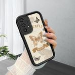 HONTINGA Samsung Galaxy A73 ile Uyumlu Kılıfı Düşüme Önleyici Basitlik Anti Düşme Kamera Korumali Kelebek Siyah Desen Yumuşak Silikon Telefon Kılıfı Kadın ve Erkek Için Uygundur K2-0412 - Renkli