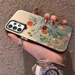 HONTINGA Samsung Galaxy A73 ile Uyumlu Kılıfı Silikon Kenar Sert Arka Düşüme Önleyici Basitlik Anti Düşme Kamera Korumali Çiçekler Desen Telefon Kılıfı Kadın ve Erkek Için Uygundur K1-0722 - 001-Renkli