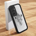 HONTINGA Samsung Galaxy M15 ile Uyumlu Kılıfı Düşüme Önleyici Basitlik Anti Düşme Kamera Korumali Güzel Hayvan Siyah Desen Yumuşak Silikon Telefon Kılıfı Kadın ve Erkek Için Uygundur K2-0252 - 001-Renkli