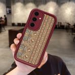 HONTINGA Samsung Galaxy S24 Fe ile Uyumlu Kılıfı Düşüme Önleyici Basitlik Anti Düşme Kamera Korumali Halı Bordo Desen Yumuşak Silikon Telefon Kılıfı Kadın ve Erkek Için Uygundur K2-7316 - 001-Renkli