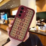 HONTINGA Samsung Galaxy S24 Fe ile Uyumlu Kılıfı Düşüme Önleyici Basitlik Anti Düşme Kamera Korumali Halı Bordo Desen Yumuşak Silikon Telefon Kılıfı Kadın ve Erkek Için Uygundur K2-7316 - Renkli