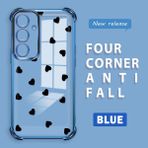 HONTINGA Samsung Galaxy S24 Plus ile Uyumlu Şeffaf Kılıfı Düşüme Önleyici Basitlik Anti Düşme Kamera Korumali Kalp Desen Yumuşak Silikon Telefon Kılıfı Kadın ve Erkek Için Uygundur K3-0110 - Mavi