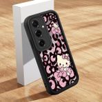 HONTINGA Samsung Galaxy S25 Plus ile Uyumlu Kılıfı Düşüme Önleyici Basitlik Anti Düşme Kamera Korumali Şirin Kedi Hello Kitty Siyah Desen Yumuşak Silikon Telefon Kılıfı Kadın ve Erkek Için Uygundur K2-0084 - 001-Renkli