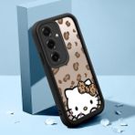 HONTINGA Samsung Galaxy S25 Plus ile Uyumlu Kılıfı Düşüme Önleyici Basitlik Anti Düşme Kamera Korumali Şirin Kedi Hello Kitty Siyah Desen Yumuşak Silikon Telefon Kılıfı Kadın ve Erkek Için Uygundur K2-0084 - Renkli