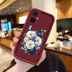 HONTINGA Tecno Camon 19 Neo ile Uyumlu Kılıfı Düşüme Önleyici Basitlik Anti Düşme Kamera Korumali Kelebek ve Çiçek Bordo Desen Yumuşak Silikon Telefon Kılıfı Kadın ve Erkek Için Uygundur Arka Kılıf K2-7157 - Renkli