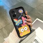 HONTINGA Tecno Camon 19 Neo ile Uyumlu Kılıfı Düşüme Önleyici Basitlik Anti Düşme Kamera Korumali Siyah Sünger Bob Desen Yumuşak Silikon Telefon Kılıfı Kadın ve Erkek Için Uygundur K2-0264 - 001-Renkli