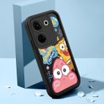 HONTINGA Tecno Camon 20 ile Uyumlu Kılıfı Düşüme Önleyici Basitlik Anti Düşme Kamera Korumali Şirin Kedi Siyah Sünger Bob Desen Yumuşak Silikon Telefon Kılıfı Kadın ve Erkek Için Uygundur K2-0264 - Renkli