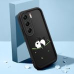 HONTINGA Tecno Camon 40 ile Uyumlu Kılıfı Düşüme Önleyici Basitlik Anti Düşme Kamera Korumali Şirin Kedi Karikatür Siyah Desen Yumuşak Silikon Telefon Kılıfı Kadın ve Erkek Için Uygundur K2-0414 - Renkli