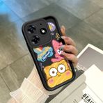HONTINGA Tecno Spark 10 Pro ile Uyumlu Kılıfı Düşüme Önleyici Basitlik Anti Düşme Kamera Korumali Siyah Sünger Bob Desen Yumuşak Silikon Telefon Kılıfı Kadın ve Erkek Için Uygundur K2-0264 - 001-Renkli