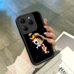 HONTINGA Tecno Spark 20 Pro ile Uyumlu Kılıfı Düşüme Önleyici Basitlik Anti Düşme Kamera Korumali Karikatür Siyah Desen Yumuşak Silikon Telefon Kılıfı Kadın ve Erkek Için Uygundur K2-0414 - 001-Renkli