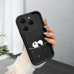 HONTINGA Tecno Spark 20 Pro ile Uyumlu Kılıfı Düşüme Önleyici Basitlik Anti Düşme Kamera Korumali Karikatür Siyah Desen Yumuşak Silikon Telefon Kılıfı Kadın ve Erkek Için Uygundur K2-0414 - Renkli