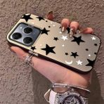 HONTINGA Tecno Spark 20 Pro ile Uyumlu Kılıfı Silikon Kenar Sert Arka Düşüme Önleyici Basitlik Anti Düşme Kamera Korumali Yıldız ve Ay Desen Telefon Kılıfı Kadın ve Erkek Için Uygundur K1-0458 - 001-Renkli