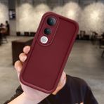 HONTINGA Vivo V50 Lite ile Uyumlu Kılıfı Düşüme Önleyici Basitlik Anti Düşme Kamera Korumali Spider Man Bordo Desen Yumuşak Silikon Telefon Kılıfı Kadın ve Erkek Için Uygundur K2-7000 - 001-Renkli