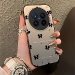 HONTINGA Vivo X200 Pro ile Uyumlu Kılıfı Silikon Kenar Sert Arka Düşüme Önleyici Basitlik Anti Düşme Kamera Korumali Küçük Fiyonk Desen Telefon Kılıfı Kadın ve Erkek Için Uygundur K1-0871 - 001-Renkli
