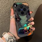 HONTINGA Vivo X300 ile Uyumlu Kılıfı Silikon Kenar Sert Arka Düşüme Önleyici Basitlik Anti Düşme Kamera Korumali Spor Araba Desen Telefon Kılıfı Kadın ve Erkek Için Uygundur K1-0615 - 001-Renkli
