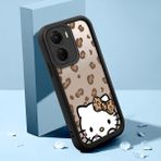 HONTINGA Vivo Y16 ile Uyumlu Kılıfı Düşüme Önleyici Basitlik Anti Düşme Kamera Korumali Şirin Kedi Hello Kitty Siyah Desen Yumuşak Silikon Telefon Kılıfı Kadın ve Erkek Için Uygundur K2-0084 - Renkli