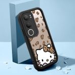 HONTINGA Vivo Y19S ile Uyumlu Kılıfı Düşüme Önleyici Basitlik Anti Düşme Kamera Korumali Şirin Kedi Hello Kitty Siyah Desen Yumuşak Silikon Telefon Kılıfı Kadın ve Erkek Için Uygundur K2-0084 - Renkli