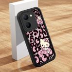 HONTINGA Vivo Y36 5g ile Uyumlu Kılıfı Düşüme Önleyici Basitlik Anti Düşme Kamera Korumali Şirin Kedi Hello Kitty Siyah Desen Yumuşak Silikon Telefon Kılıfı Kadın ve Erkek Için Uygundur K2-0084 - 001-Renkli