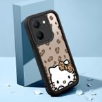 HONTINGA Vivo Y36 5g ile Uyumlu Kılıfı Düşüme Önleyici Basitlik Anti Düşme Kamera Korumali Şirin Kedi Hello Kitty Siyah Desen Yumuşak Silikon Telefon Kılıfı Kadın ve Erkek Için Uygundur K2-0084 - Renkli