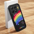 HONTINGA Xiaomi 15T ile Uyumlu Kılıfı Düşüme Önleyici Basitlik Anti Düşme Kamera Korumali Şirin Kedi Gökkuşağı Siyah Desen Yumuşak Silikon Telefon Kılıfı Kadın ve Erkek Için Uygundur K2-0065 - 001-Renkli