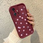 HONTINGA Xiaomi Mi 11T ile Uyumlu Kılıfı Düşüme Önleyici Basitlik Anti Düşme Kamera Korumali Kelebek Desen Bordo Yumuşak Silikon Telefon Kılıfı K2-7212 - 001-Renkli