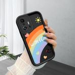 HONTINGA Xiaomi Mi 11T Pro ile Uyumlu Kılıfı Düşüme Önleyici Basitlik Anti Düşme Kamera Korumali Gökkuşağı Siyah Desen Yumuşak Silikon Telefon Kılıfı Kadın ve Erkek Için Uygundur K2-0065 - Renkli