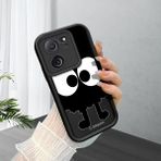 HONTINGA Xiaomi Mi 13T ile Uyumlu Kılıfı Düşüme Önleyici Basitlik Anti Düşme Kamera Korumali Karikatür Siyah Desen Yumuşak Silikon Telefon Kılıfı Kadın ve Erkek Için Uygundur K2-0056 - Renkli