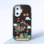 HONTINGA Xiaomi Poco F7 ile Uyumlu Kılıfı Kamera Korumalı Düşüme Önleyici Basitlik Siyah Yumuşak Silikon Telefon Kılıfı Mario Desenli K4-0181 - 001-Renkli