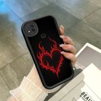 HONTINGA Xiaomi Redmi 10A ile Uyumlu Kılıfı Düşüme Önleyici Basitlik Anti Düşme Kamera Korumali Kalp Deseni Siyah Desen Yumuşak Silikon Telefon Kılıfı Kadın ve Erkek Için Uygundur K2-0257 - 001-Renkli