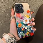 HONTINGA Xiaomi Redmi 12 ile Uyumlu Kılıfı Silikon Kenar Sert Arka Düşüme Önleyici Basitlik Anti Düşme Kamera Korumali Çiçek Desen Telefon Kılıfı Kadın ve Erkek Için Uygundur K1-0859 - 001-Renkli