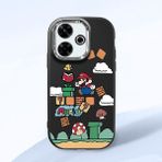 HONTINGA Xiaomi Redmi 13X ile Uyumlu Kılıfı Kamera Korumalı Düşüme Önleyici Basitlik Siyah Yumuşak Silikon Telefon Kılıfı Mario Desenli K4-0181 - 001-Renkli