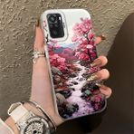 HONTINGA Xiaomi Redmi Note 10 4g ile Uyumlu Kılıfı Silikon Kenar Sert Arka Düşüme Önleyici Basitlik Anti Düşme Kamera Korumali Manzara Desen Telefon Kılıfı Kadın ve Erkek Için Uygundur K1-0581 - Renkli