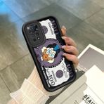 HONTINGA Xiaomi Redmi Note 11 Pro ile Uyumlu Kılıfı Düşüme Önleyici Basitlik Anti Düşme Kamera Korumali Yaratıcı Siyah Desen Yumuşak Silikon Telefon Kılıfı Kadın ve Erkek Için Uygundur K2-0415 - 001-Renkli