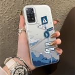 HONTINGA Xiaomi Redmi Note 11 Pro Plus 5g ile Uyumlu Kılıfı Silikon Kenar Sert Arka Düşüme Önleyici Basitlik Anti Düşme Kamera Korumali Yol Tabelası Desen Telefon Kılıfı Kadın ve Erkek Için Uygundur K1-0837 - Renkli