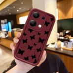 HONTINGA Xiaomi Redmi Note 13 Pro 4g ile Uyumlu Kılıfı Düşüme Önleyici Basitlik Anti Düşme Kamera Korumali Küçük Fiyonk Bordo Desen Yumuşak Silikon Telefon Kılıfı Kadın ve Erkek Için Uygundur K2-7231 - Renkli