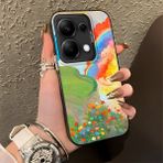 HONTINGA Xiaomi Redmi Note 13 Pro 4g ile Uyumlu Kılıfı Silikon Kenar Sert Arka Düşüme Önleyici Basitlik Anti Düşme Kamera Korumali Gökkuşağı Desen Telefon Kılıfı Kadın ve Erkek Için Uygundur K1-0853 - 001-Renkli